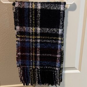 BP Plaid Fringe Scarf - Purple, Blue, Yellow